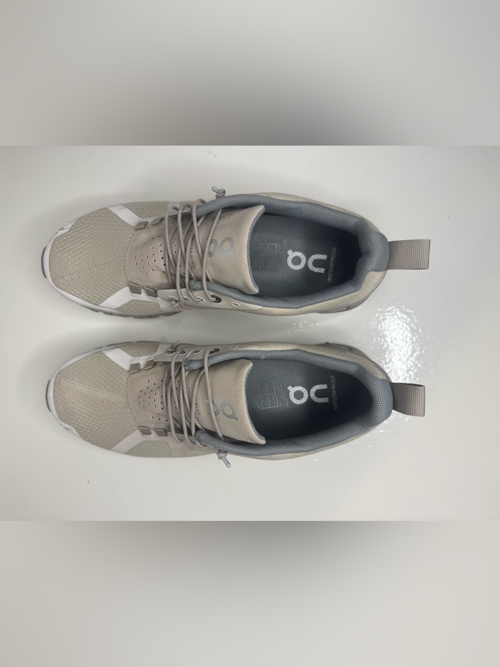 On Running Cloud Waterproof Sneaker — Beige White - Picture 5 of 7
